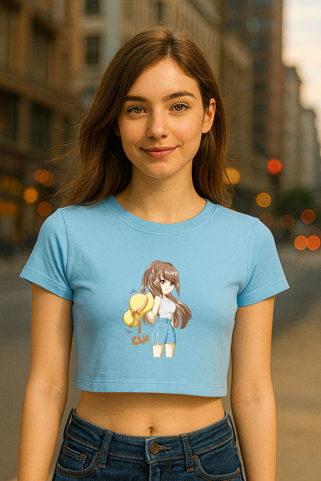 Chic Anime Girl Stylish Graphic Crop Top Chic Girl Cute Trendy Graphic Crop Top