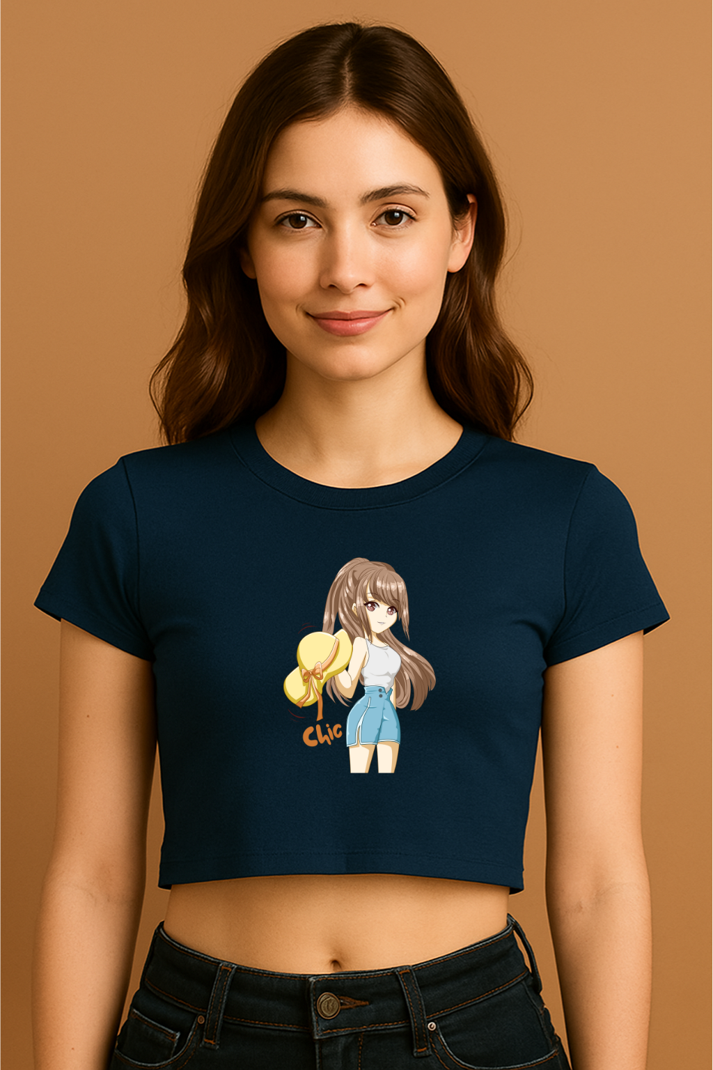 Chic Anime Girl Stylish Graphic Crop Top Chic Girl Cute Trendy Graphic Crop Top