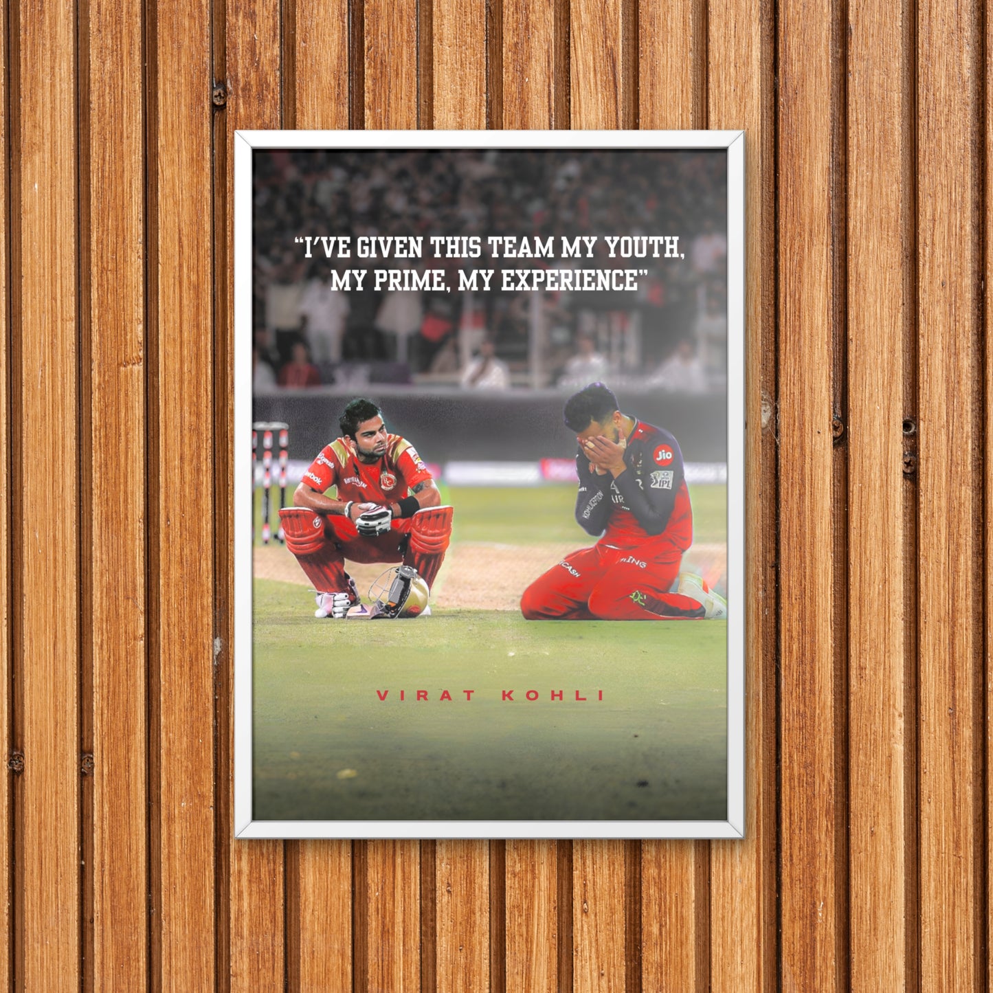 Virat Kohli RCB Champions Poster King Kohli IPL RCB Framed Poster Virat Kohli Metal Poster