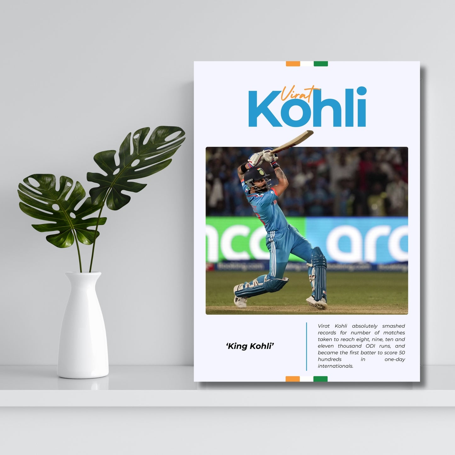 Virat Kohli Team India Poster King Kohli Cover Drive Framed Poster Virat Kohli Metal Poster