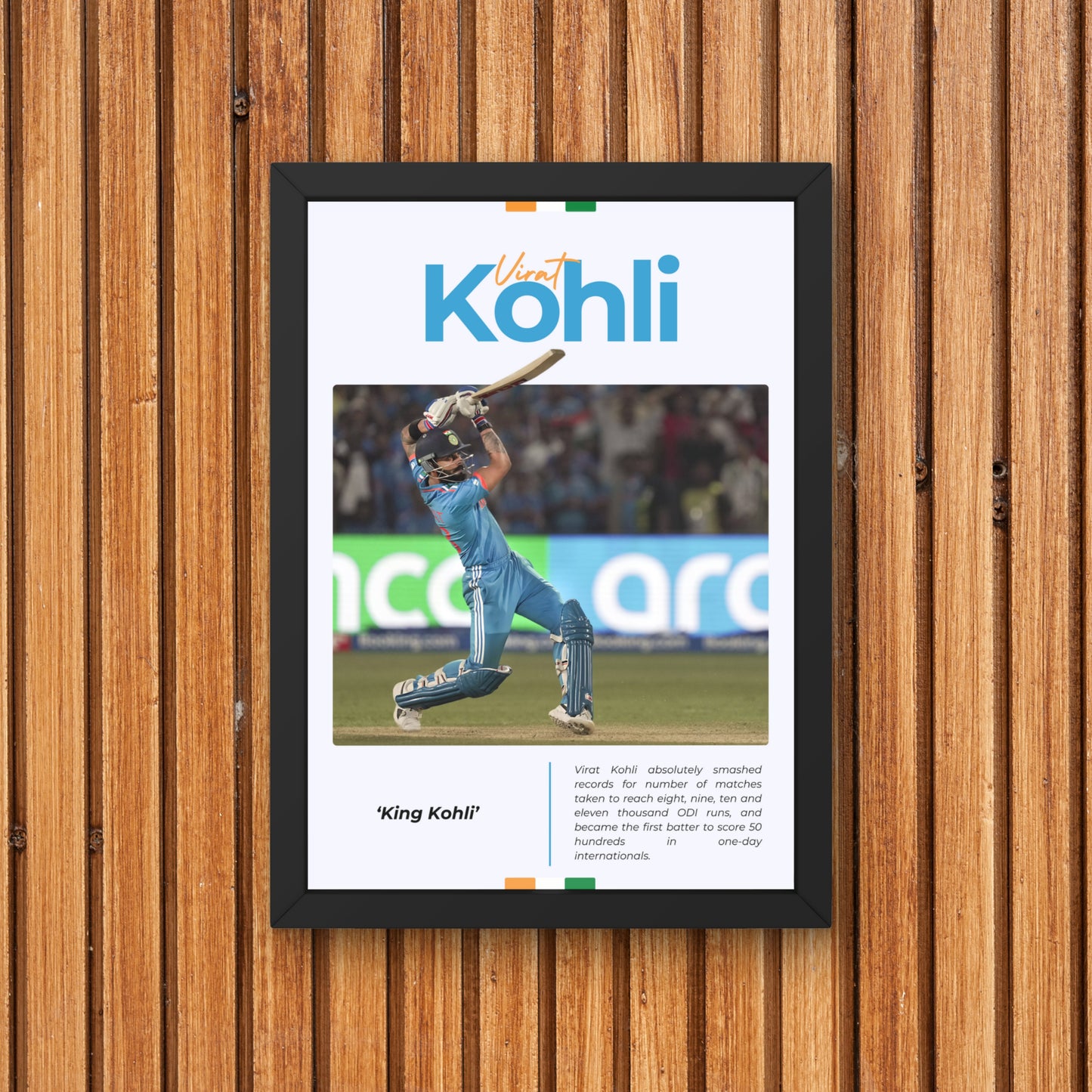 Virat Kohli Team India Poster King Kohli Cover Drive Framed Poster Virat Kohli Metal Poster