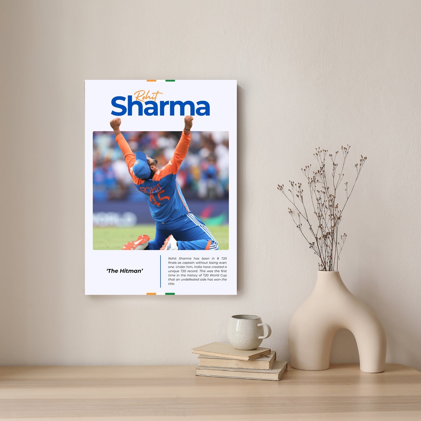 Rohit Sharma Poster Rohit Sharma Hitman World Cup 2024 Framed Poster Rohit Sharma World Cup Metal Poster