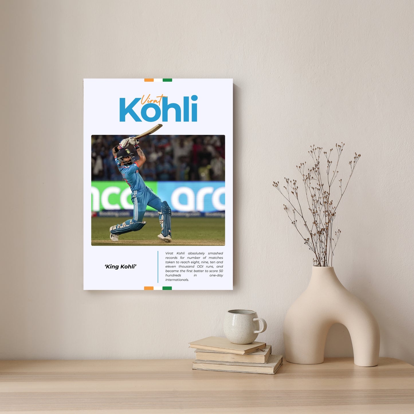 Virat Kohli Team India Poster King Kohli Cover Drive Framed Poster Virat Kohli Metal Poster