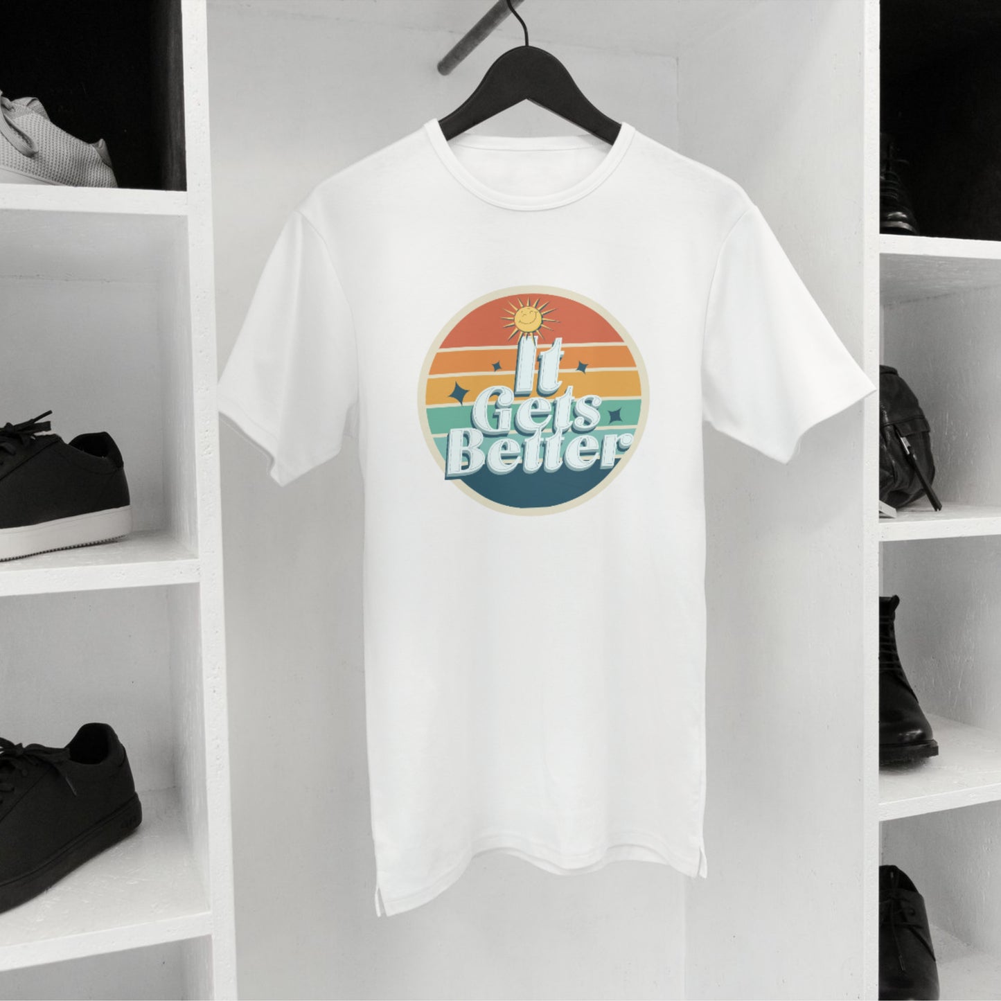 ‘It Gets Better’ Graphic T-Shirt Vibrant & Uplifting Graphic Tee