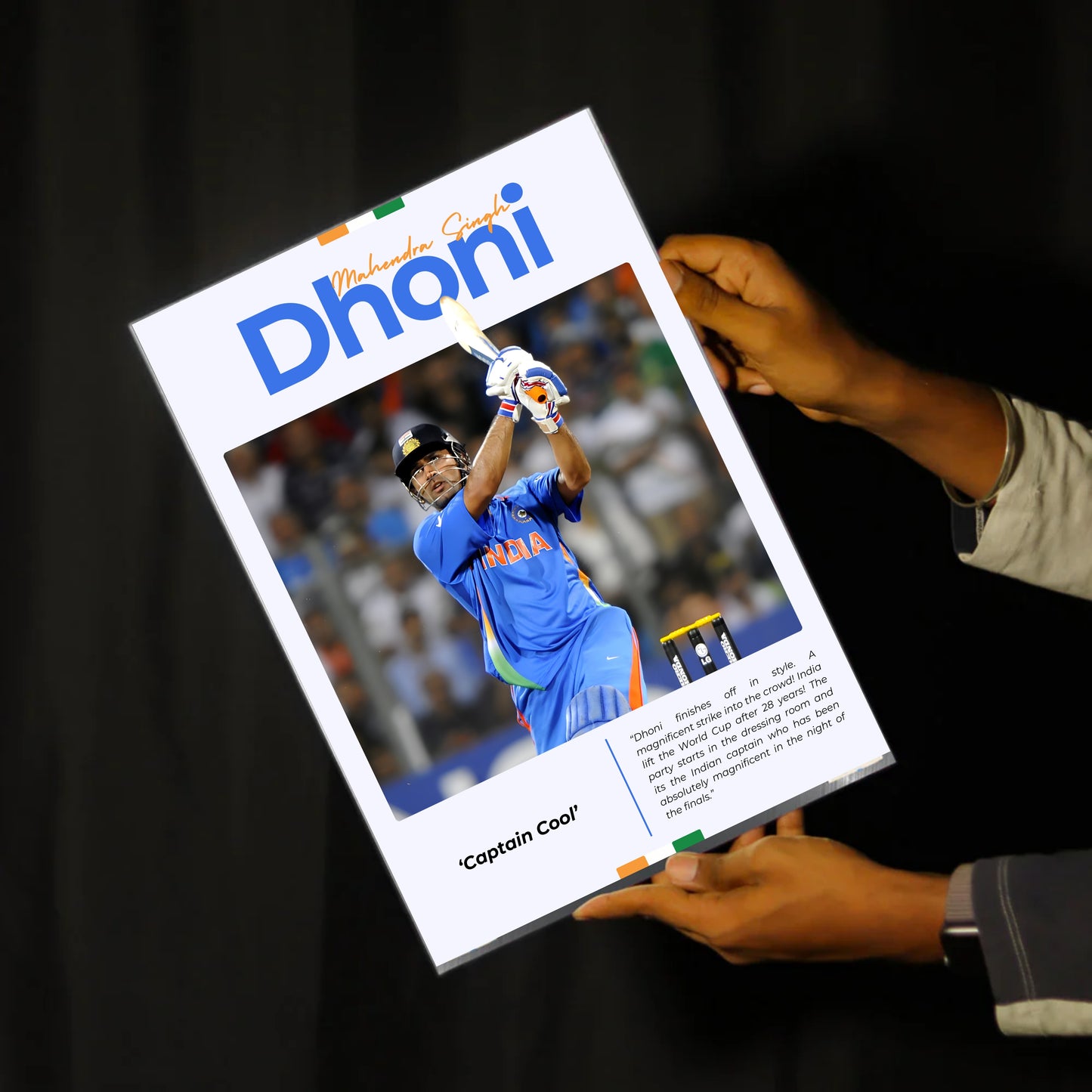 MS Dhoni 2011 World Cup Winning Shot Poster MS Dhoni Poster MS Dhoni Fan Gift