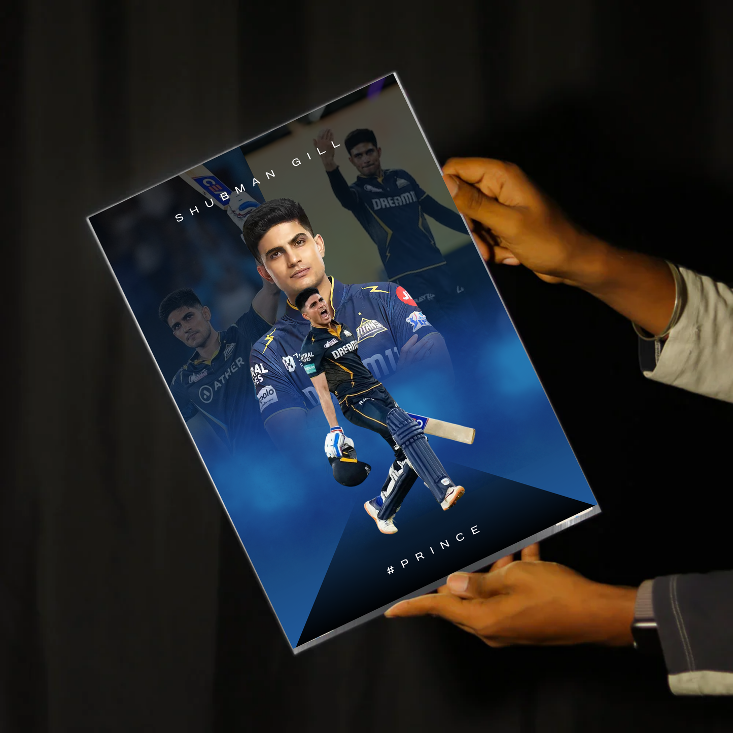 Shubman Gill Gujarat Poster IPL Shubman Gill Prince Framed Poster Shubman GIll Metal Poster