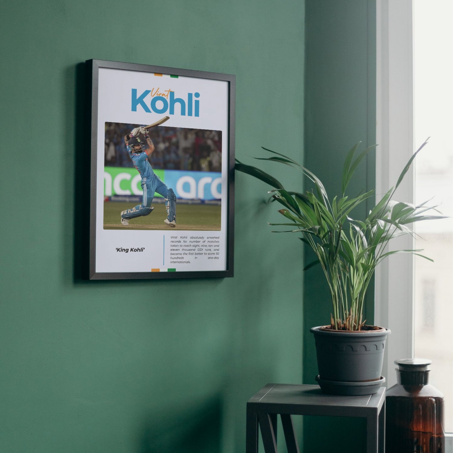 Virat Kohli Team India Poster King Kohli Cover Drive Framed Poster Virat Kohli Metal Poster