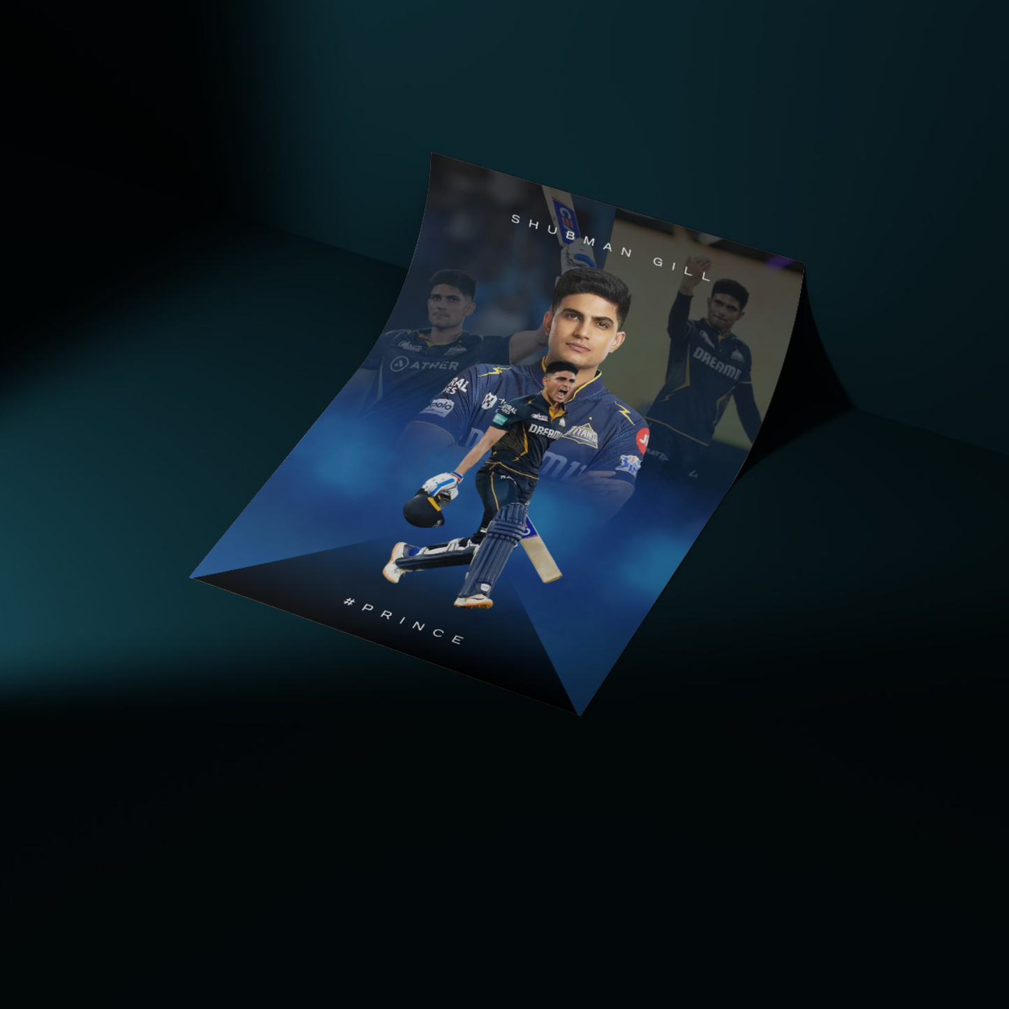 Shubman Gill Gujarat Poster IPL Shubman Gill Prince Framed Poster Shubman GIll Metal Poster