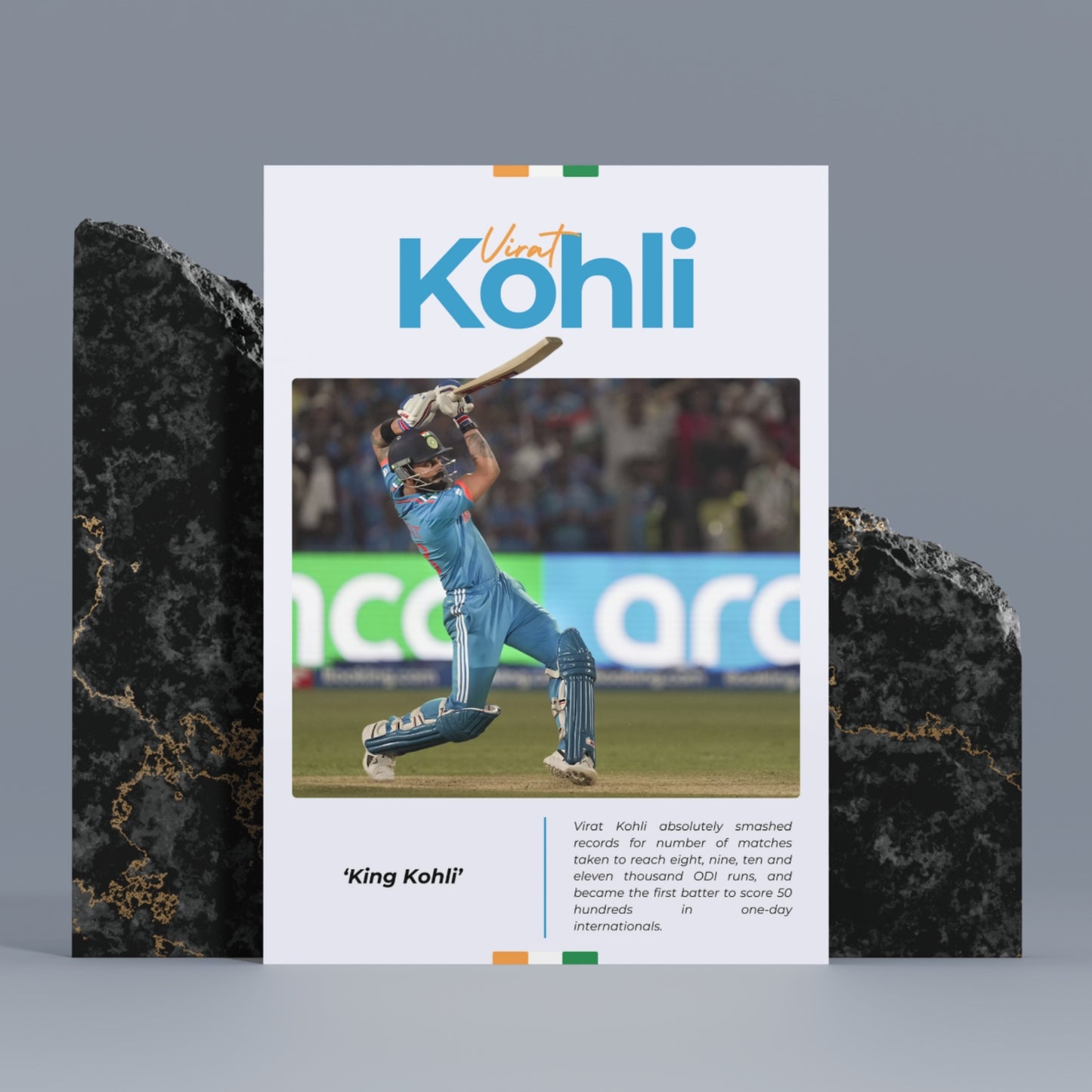 Virat Kohli Team India Poster King Kohli Cover Drive Framed Poster Virat Kohli Metal Poster