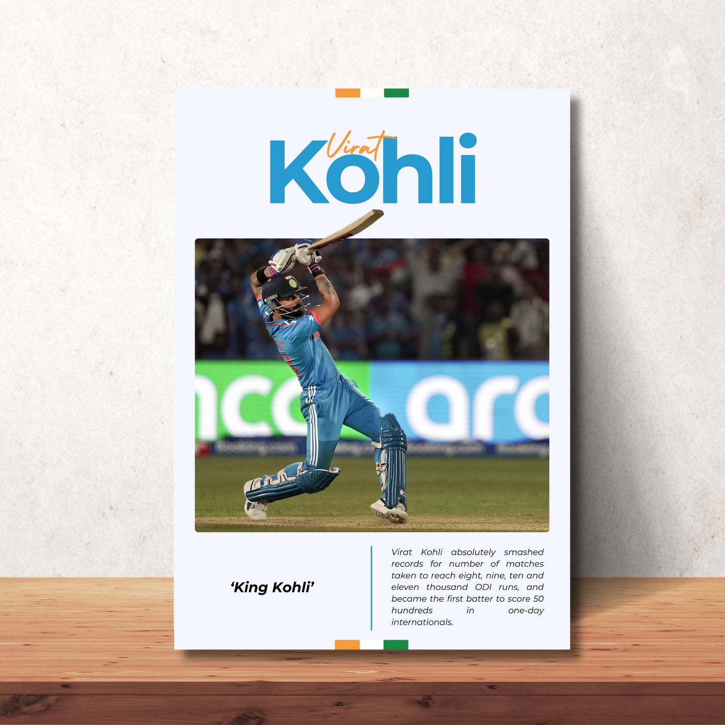 Virat Kohli Team India Poster King Kohli Cover Drive Framed Poster Virat Kohli Metal Poster