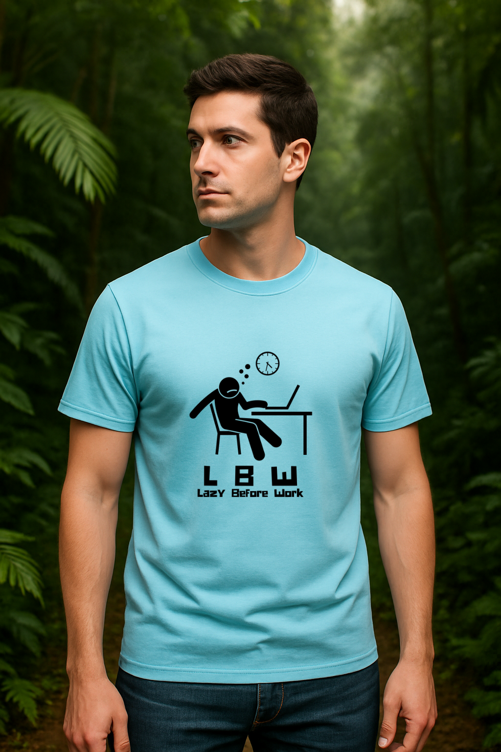LBW Lazy Before Work Cricket T-Shirt Funny Cricket and Work Graphic Tee