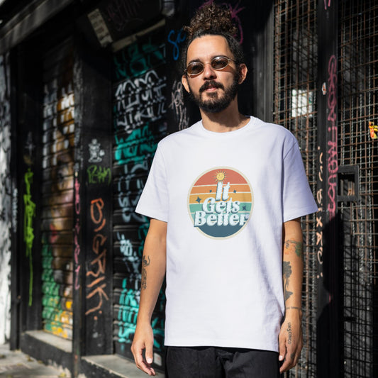 ‘It Gets Better’ Graphic T-Shirt Vibrant & Uplifting Graphic Tee