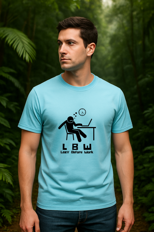 LBW Lazy Before Work Cricket T-Shirt Funny Cricket and Work Graphic Tee